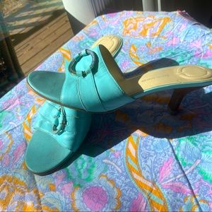 Baby blue kitten heels
